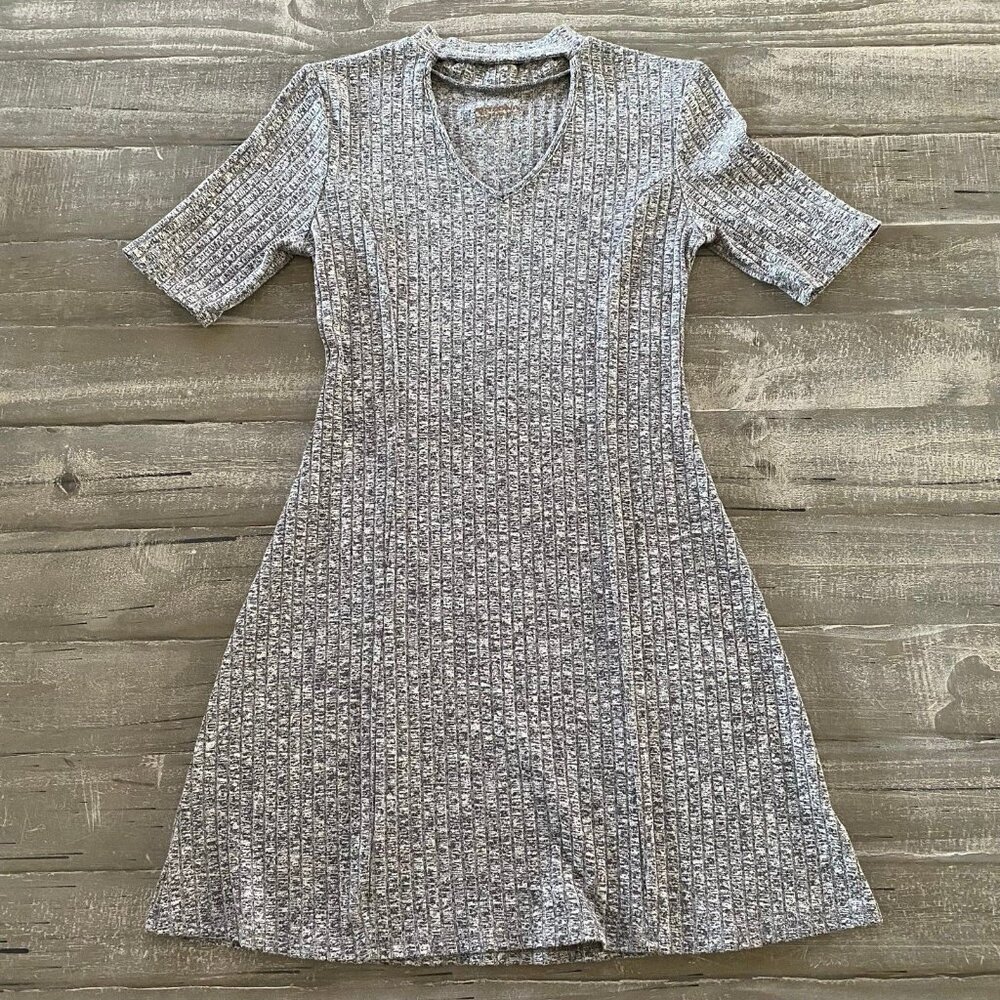 Arizona Jean Co Sweater Dress Small Grey Juniors Short Sleeve‎ Mini Grunge